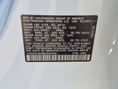 2021 Volkswagen Atlas 3.6L V6 SEL R-Line