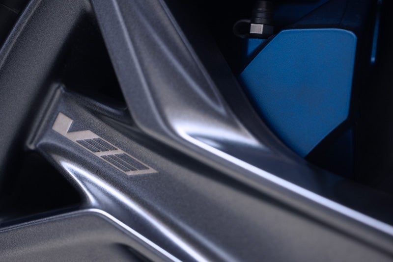 Close-up of the 2026 OPTIQ-V Brembo Performance Front Brakes | Cadillac of Laguna Niguel in Laguna Niguel CA